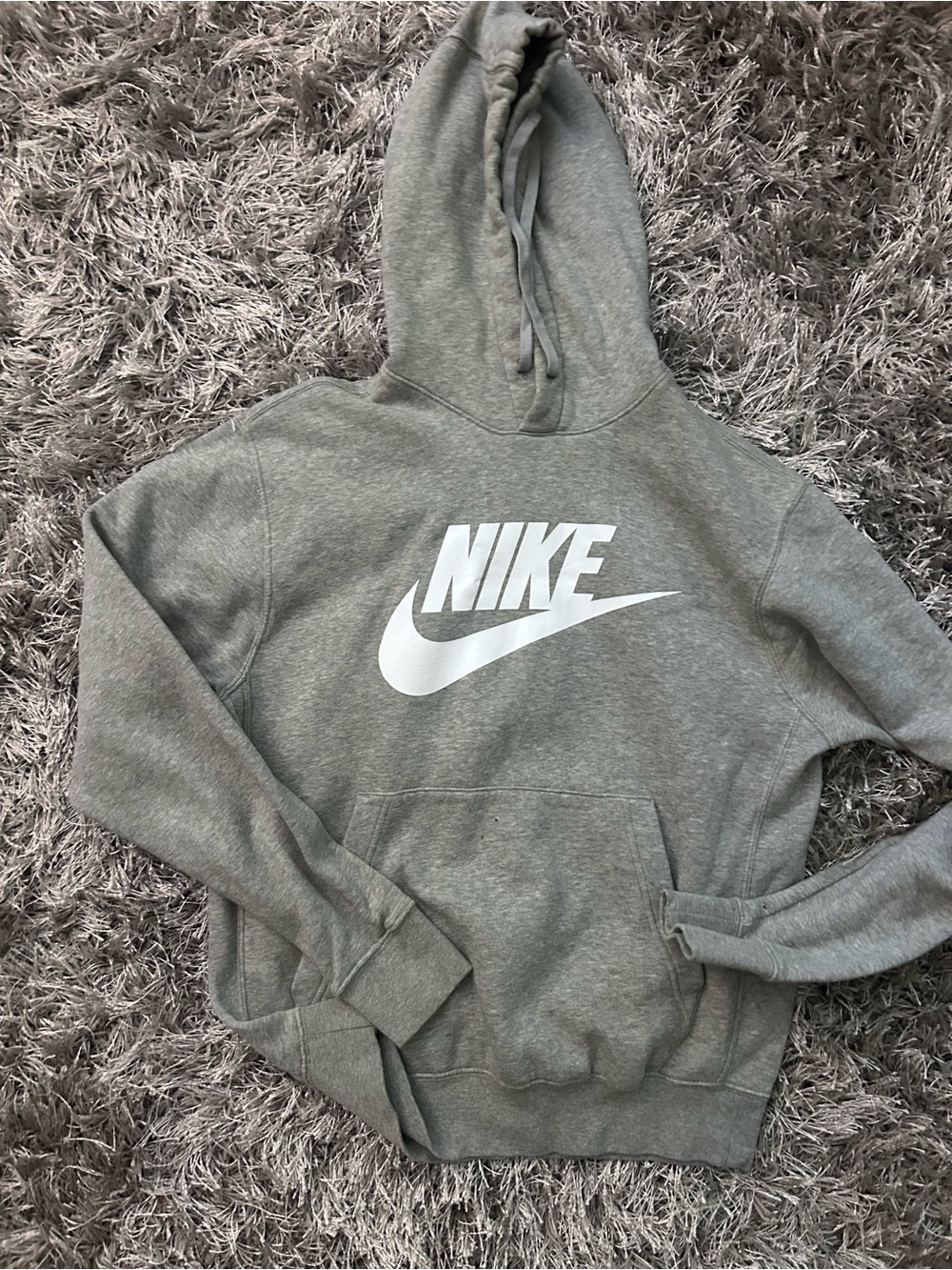 Nike Gray Pullover Hoodie with White Logo